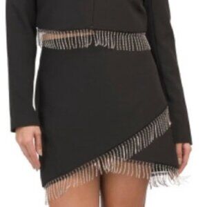 House of Harlow 1960 Black Skirt with Fringe Detail